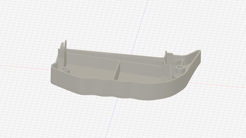 Capture d'écran de modélisation CAO sous Fusion 360 pour la refabrication d'une pièce industrielle introuvable. Processus de rétro-ingénierie réalisé par Azurmedia à Nice après scan 3D